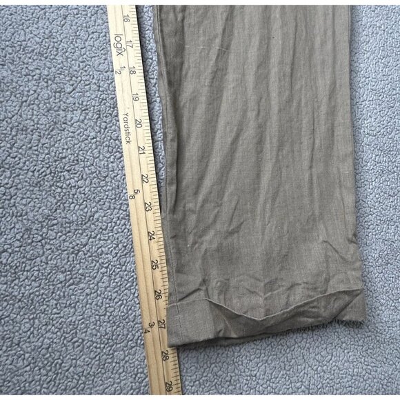 Vince Hemp Pants Mens 36x28 Brown Rolled Cuff Lightweight Cropped Coastal Resort - Picture 11 of 12